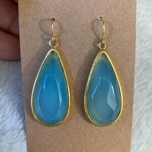 Blue Glass‎ Dangle Earrings New